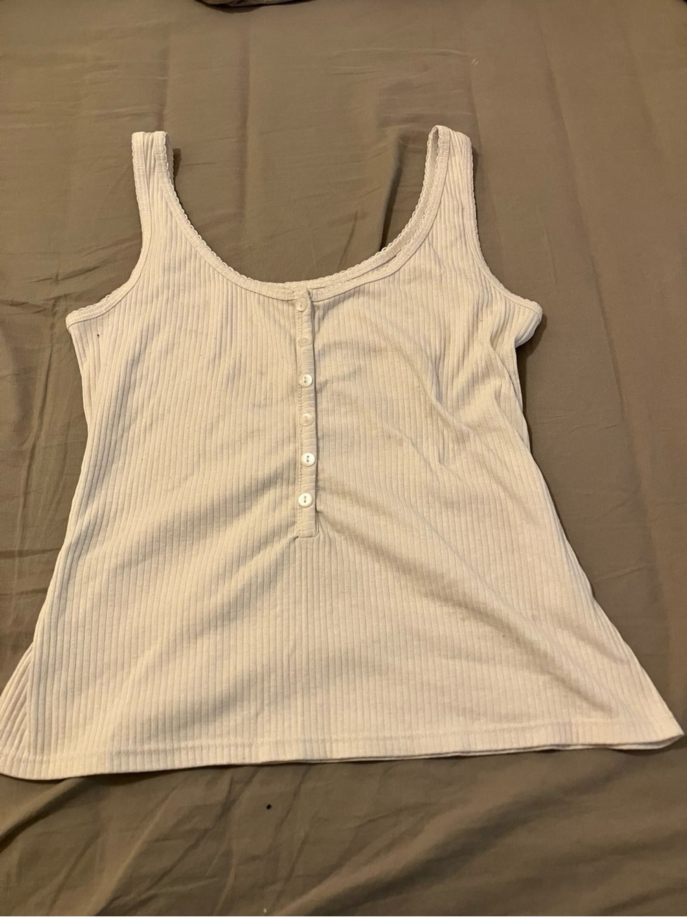 Classic Ribbed Tank Top in Cream